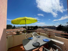 Studio cabine climatisé avec terrasse et parking à 500m de la plage de Sète - FR-1-338-144